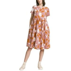 Allison Wonderland Cheyenne Pink Print Dress Relaxed Short Sleeve Knee Length